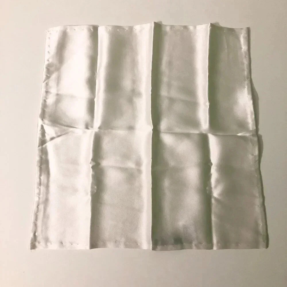 DIon White Silk Pocket Square Made  in Canada